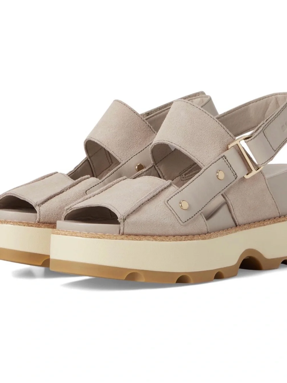 Bundle! Two pairs -Sorel Black Leather Platform and taupe leather Sandals - Picture 7 of 7